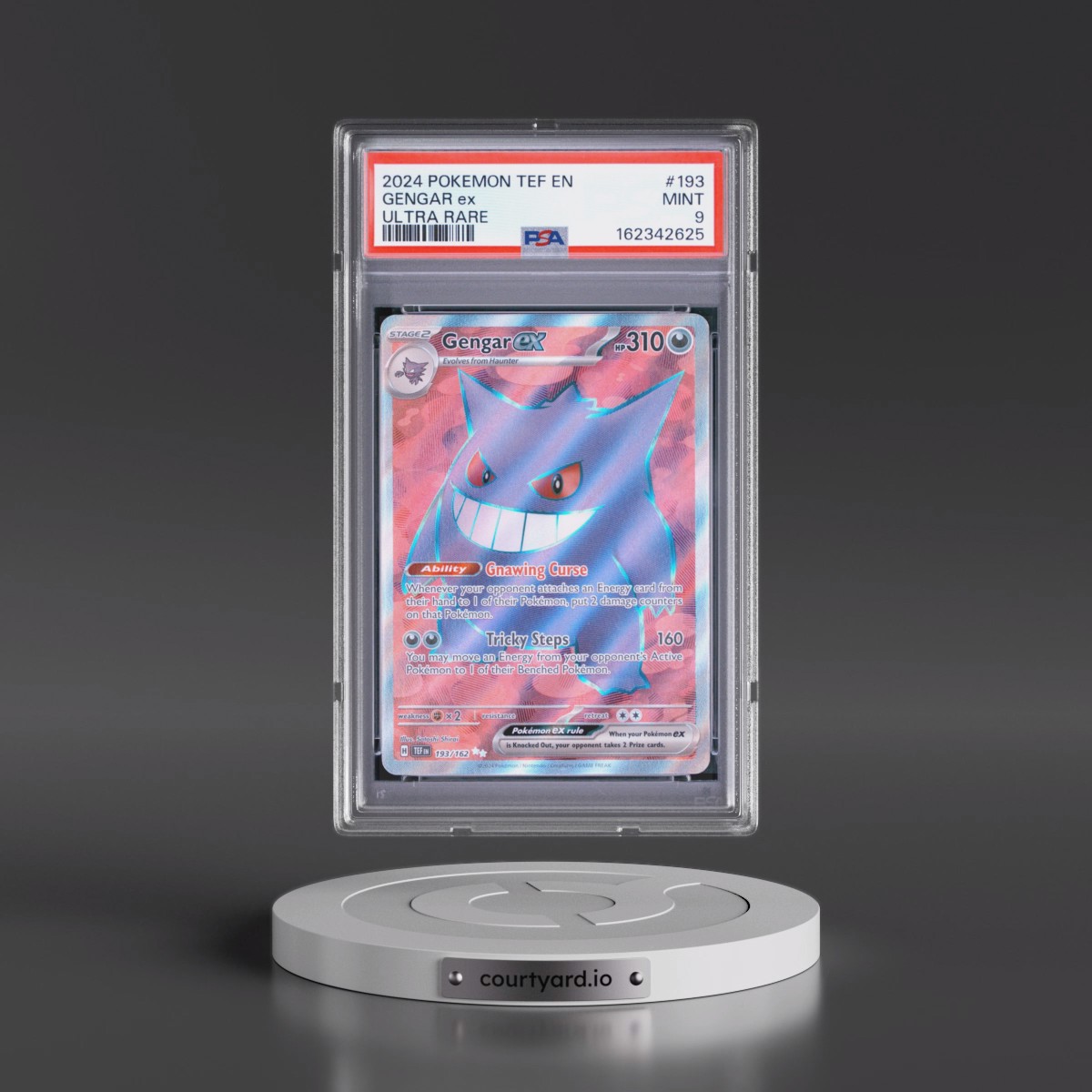 2024 Pokémon Tef EN-Temporal Forces #193 Gengar EX - Holo Ultra Rare (PSA 9 MINT)