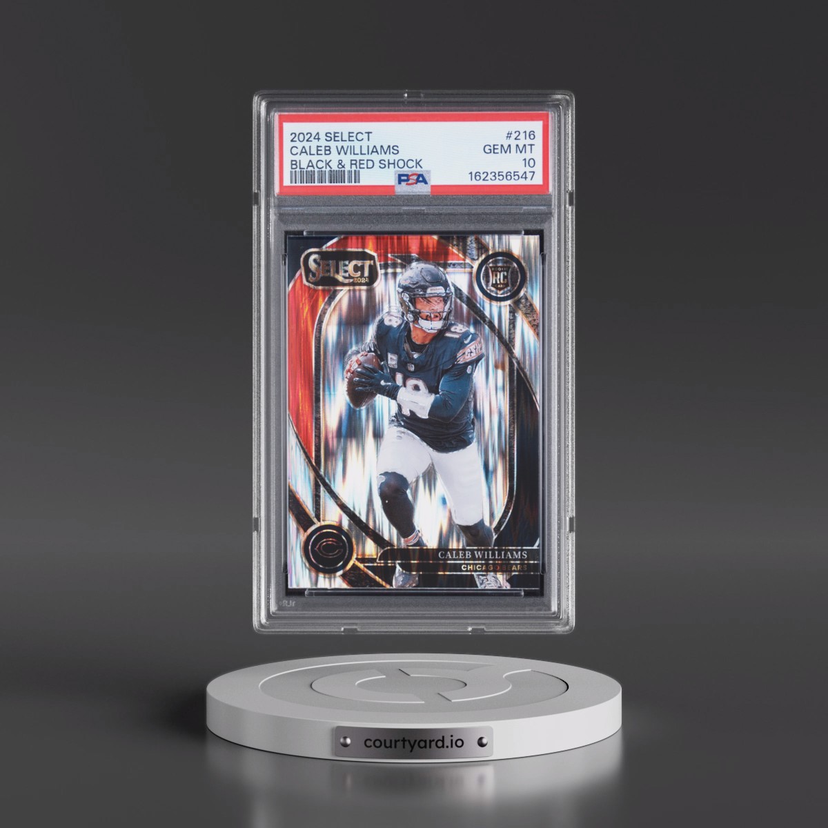 2024 Panini Select #216 Caleb Williams - Black & Red Shock (PSA 10 GEM MINT)