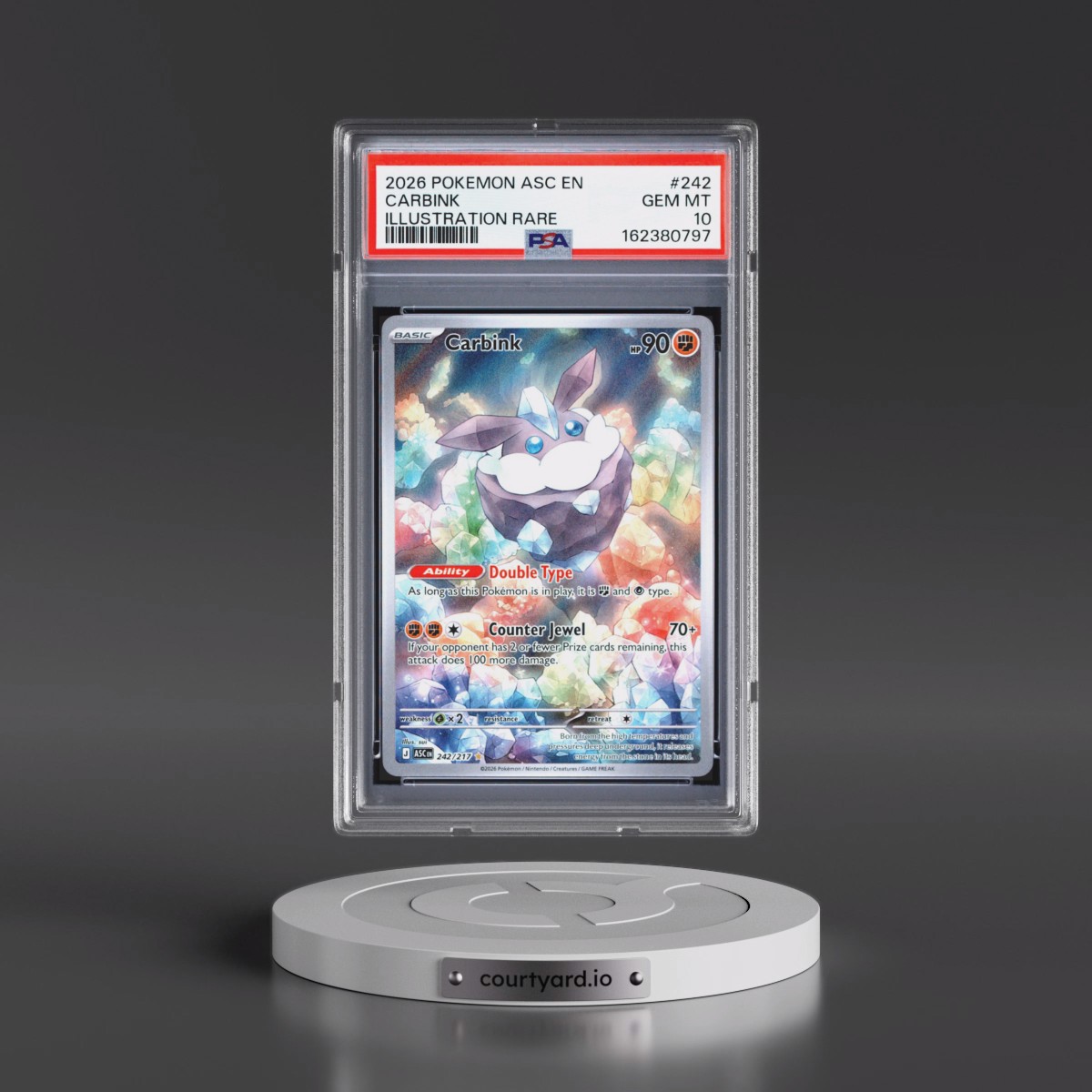 2026 Pokémon Asc EN-Ascended Heroes #242 Carbink - Illustration Rare (PSA 10 GEM MINT)