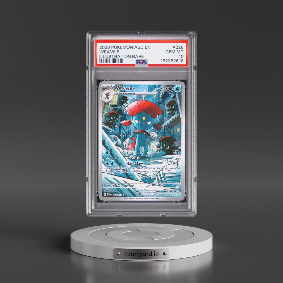 2026 Pokémon Asc EN-Ascended Heroes #228 Weavile - Illustration Rare (PSA 10 GEM MINT)