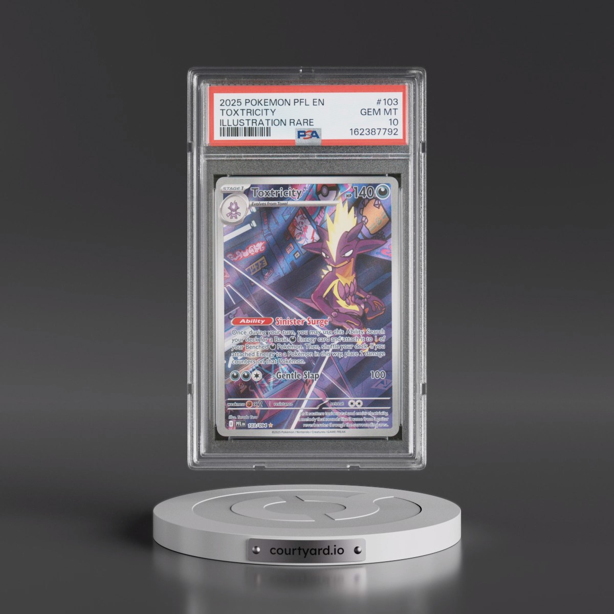 2025 Pokémon Pfl EN-Phantasmal Flames #103 Toxtricity - Illustration Rare (PSA 10 GEM MINT)