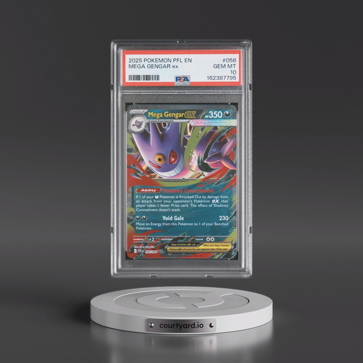 2025 Pokémon Pfl EN-Phantasmal Flames #056 Mega Gengar EX - Holo (PSA 10 GEM MINT)