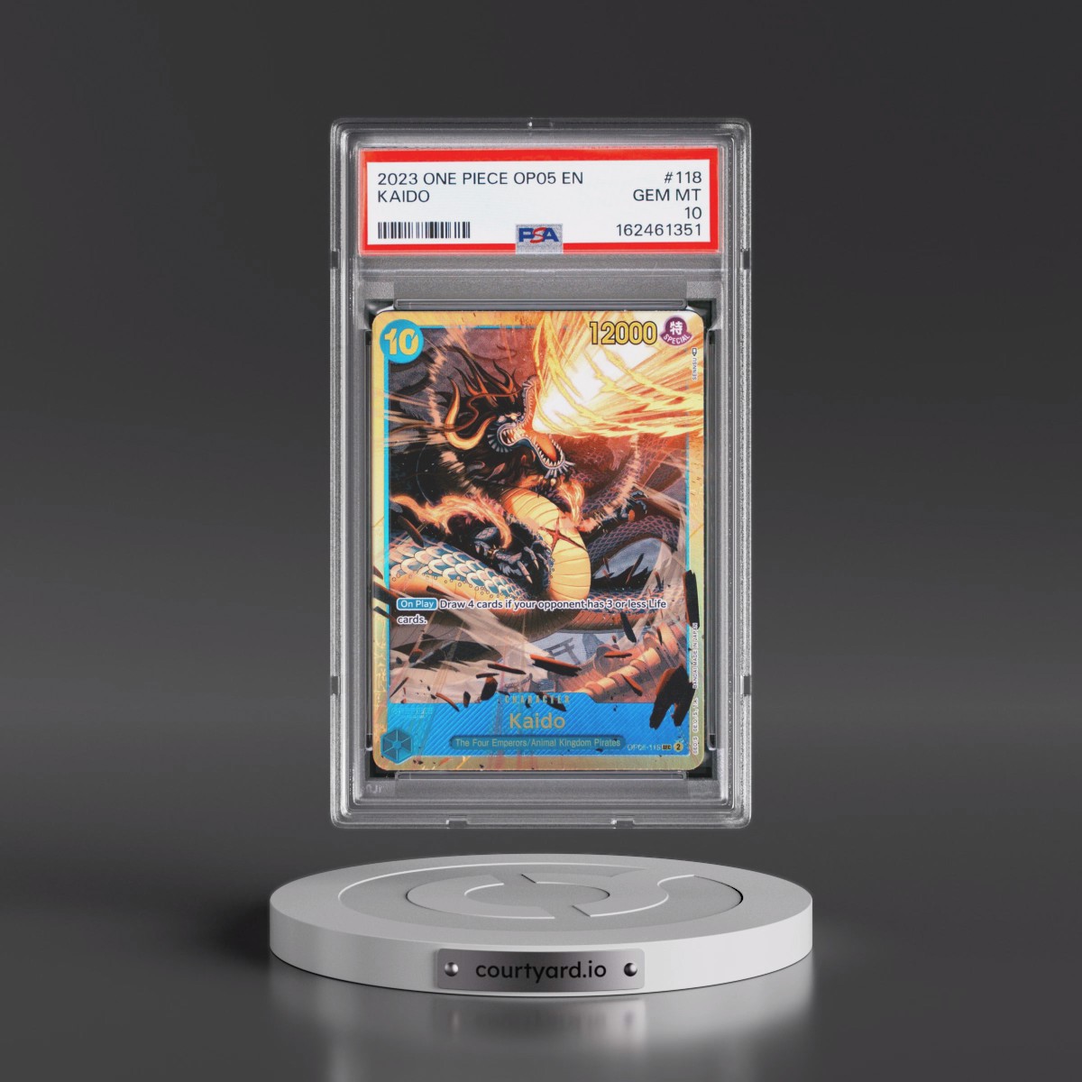 2023 One Piece OP05-Awakening of the New Era #118 Kaido (PSA 10 GEM MINT)