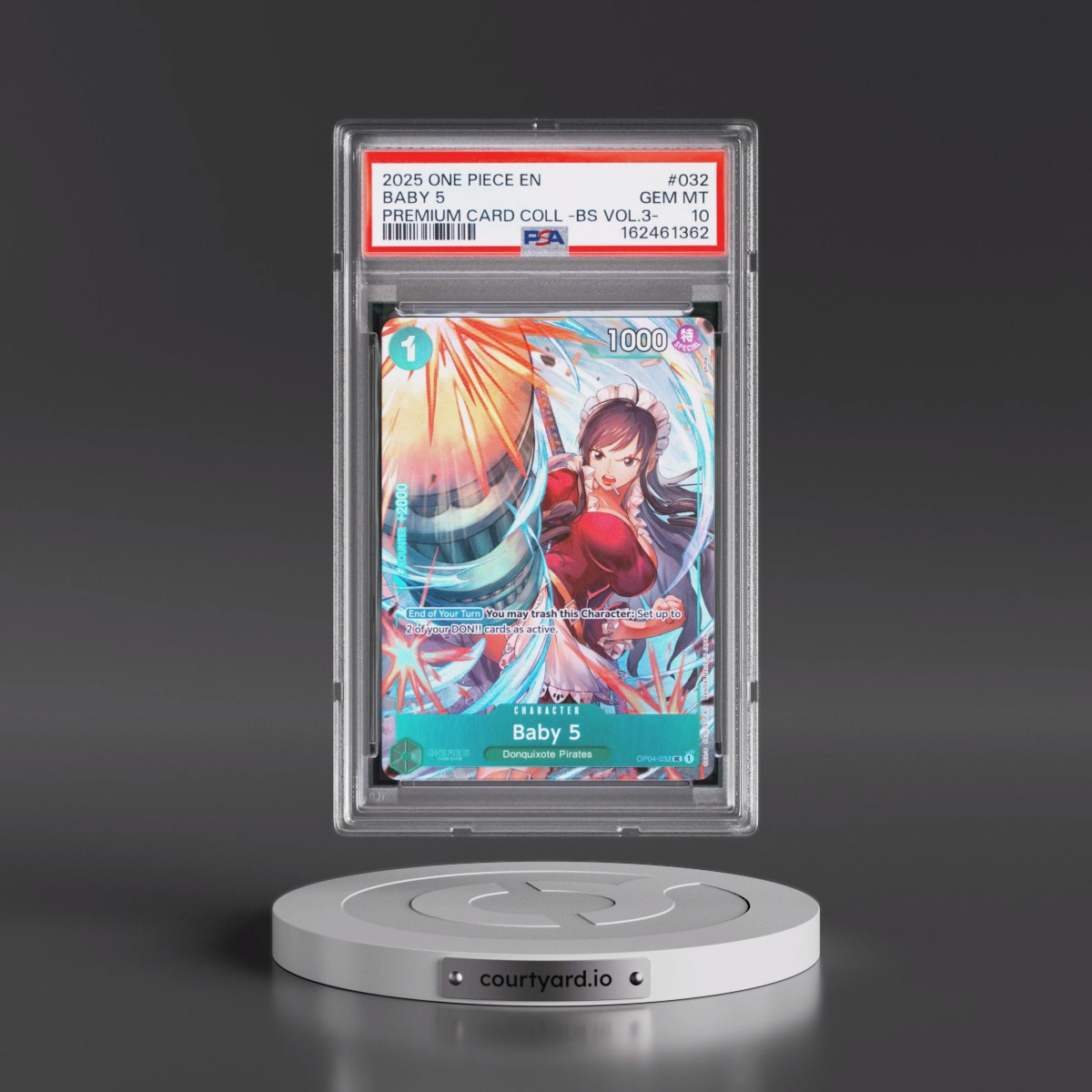 2025 One Piece Premium Card Collection -Best Selection Vol.3 #032 Baby 5 (PSA 10 GEM MINT)