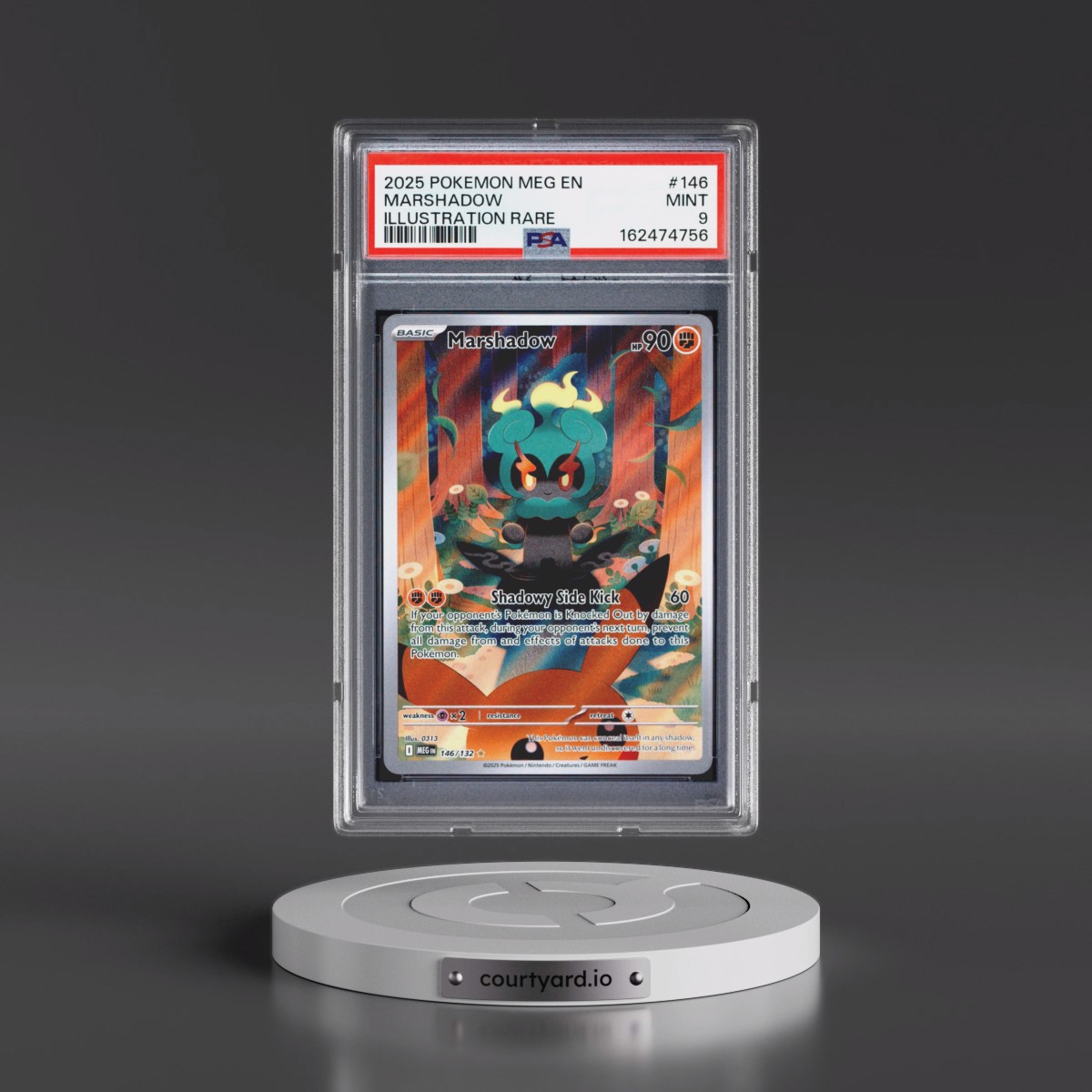 2025 Pokémon Meg EN-Mega Evolution #146 Marshadow - Illustration Rare (PSA 9 MINT)