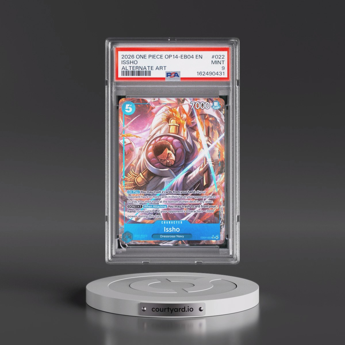 2026 One Piece OP14-EB04-the Azure Sea's Seven #022 Issho - Alternate Art (PSA 9 MINT)