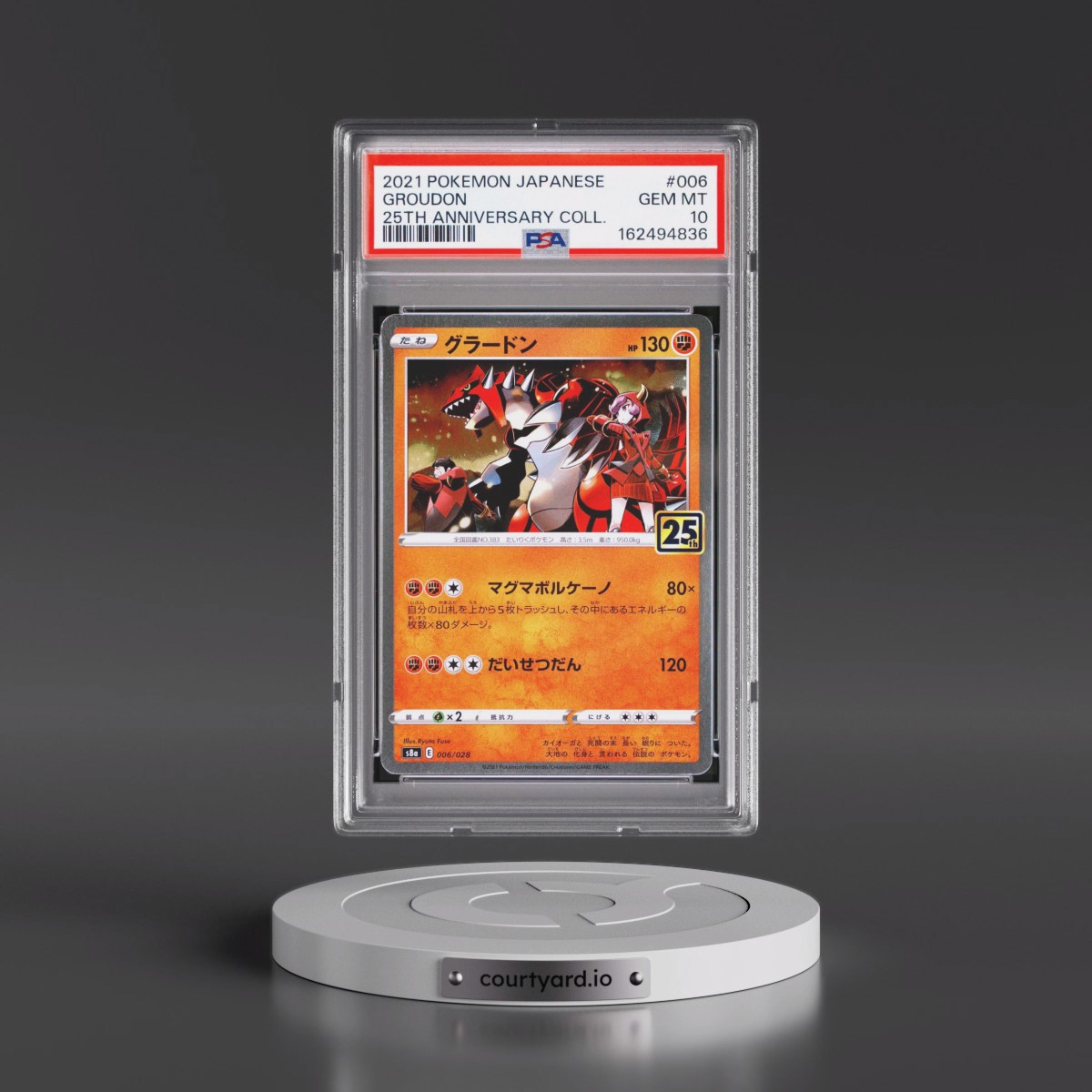 2021 Pokémon 25th Anniversary Collection Groudon #006 PSA 10