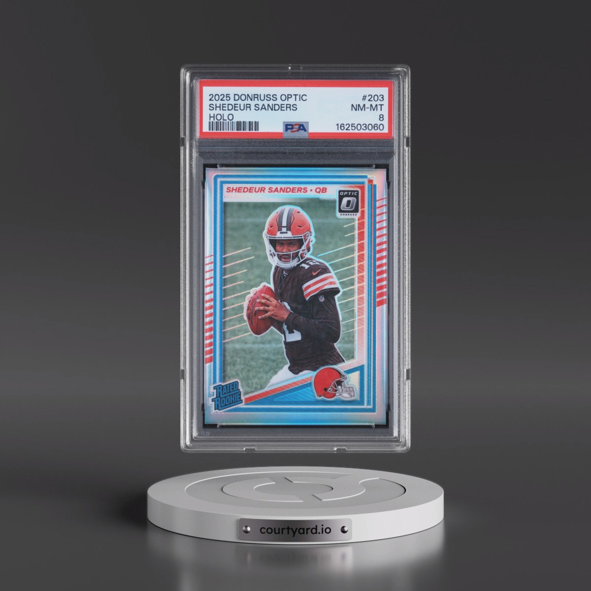 2025 Panini Donruss Optic #203 Shedeur Sanders - Holo (PSA 8 NM-MT)