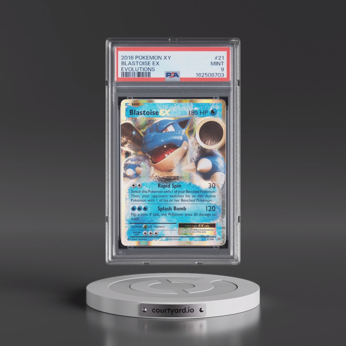 2016 Pokémon XY Evolutions #21 Blastoise EX - Holo (PSA 9 MINT)