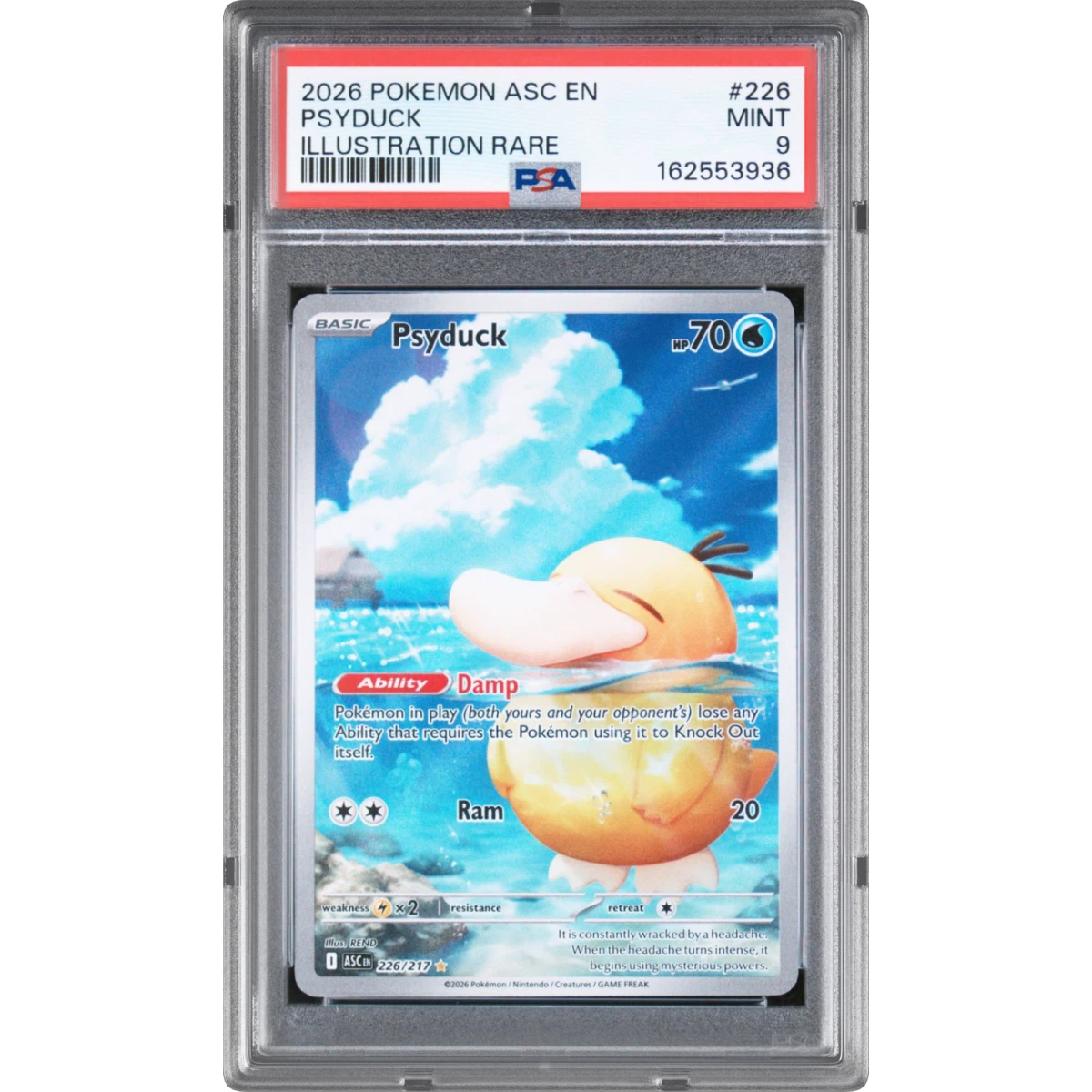 2026 Pokémon Asc EN-Ascended Heroes #226 Psyduck - Illustration Rare (PSA 9 MINT)