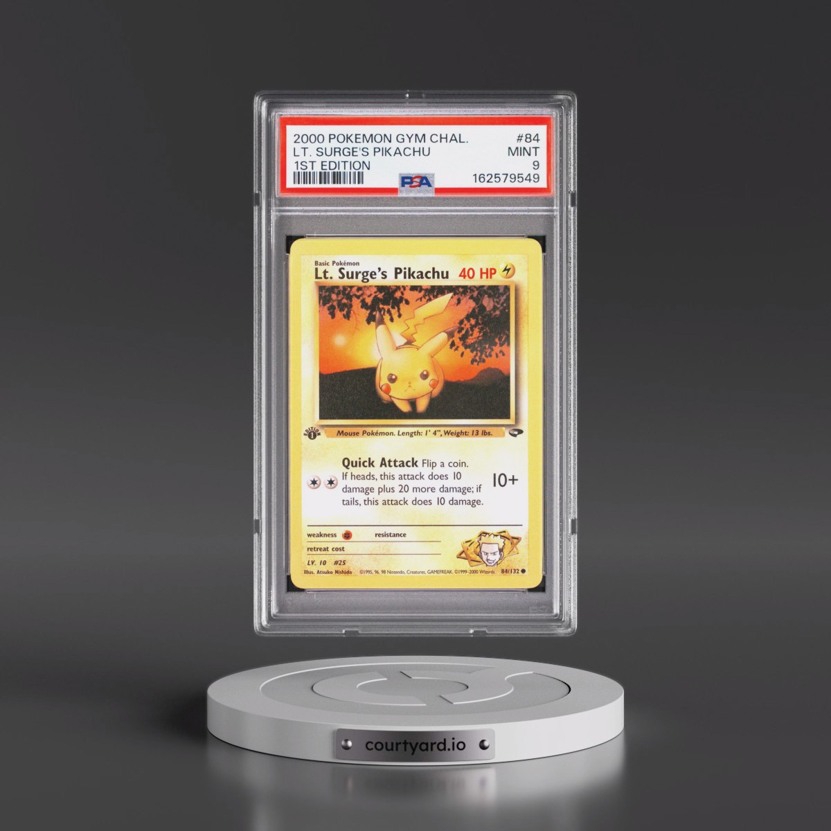 2000 Pokémon Gym Challenge #84 LT. Surge's Pikachu - 1st Edition (PSA 9 MINT)