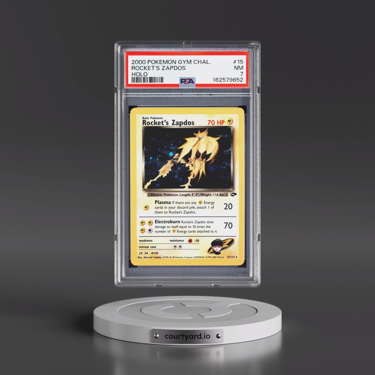 2000 Pokémon Gym Challenge #15 Rocket's Zapdos - Holo (PSA 7 NM)