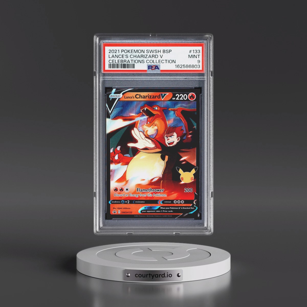 2021 Pokémon Swsh Black Star Promo #133 Lance's Charizard V - Holo Celebrations Collection (PSA 9 MINT)