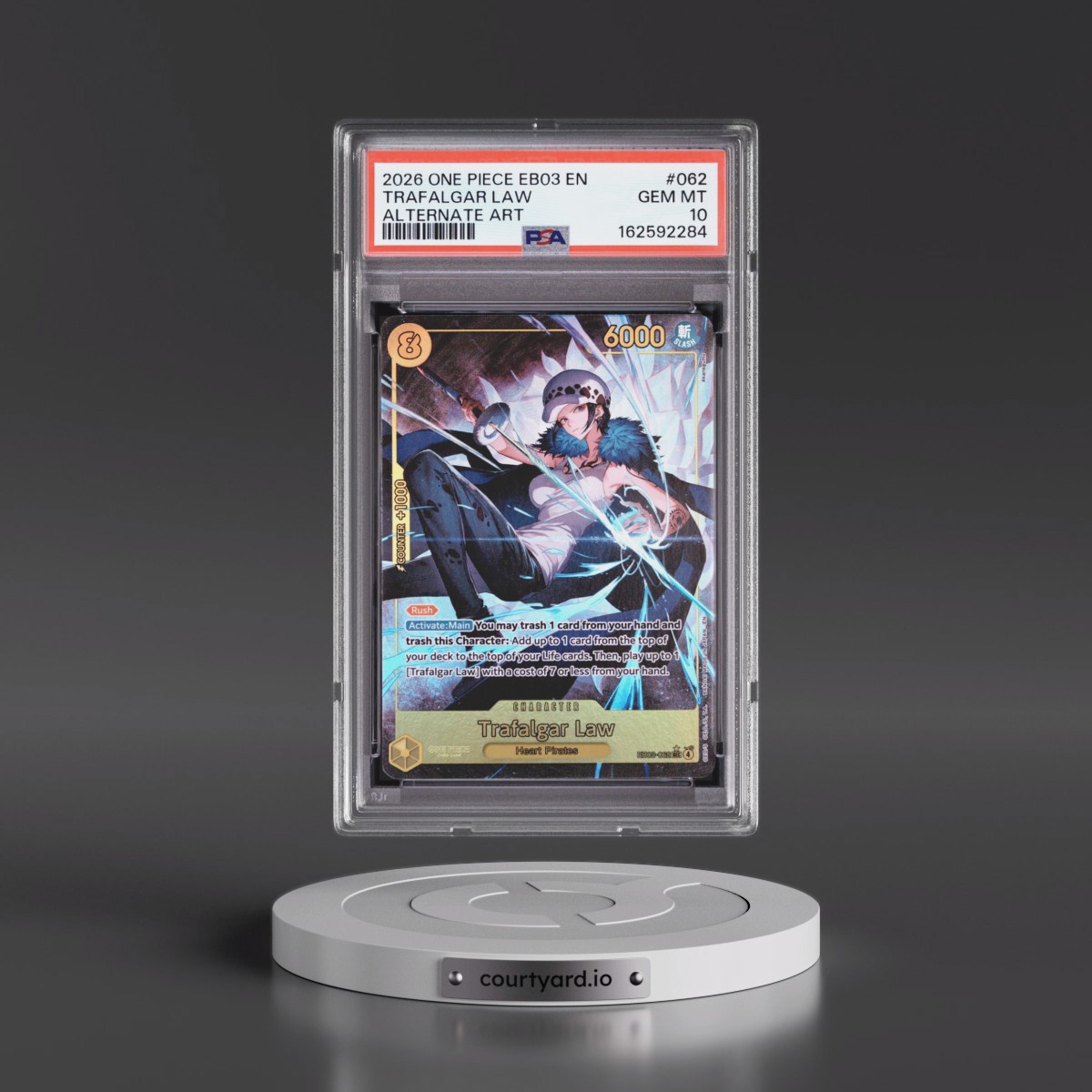 2026 One Piece EB03-Extra Booster -One Piece Heroines Edition #062 Trafalgar Law - Alternate Art (PSA 10 GEM MINT)