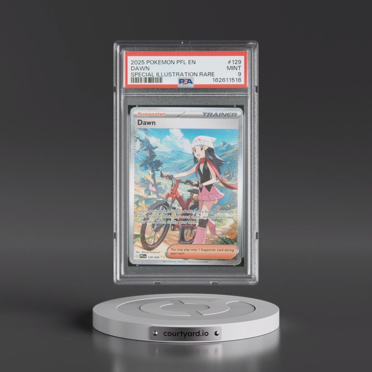 2025 Pokémon Pfl EN-Phantasmal Flames #129 Dawn - Special Illustration Rare (PSA 9 MINT)