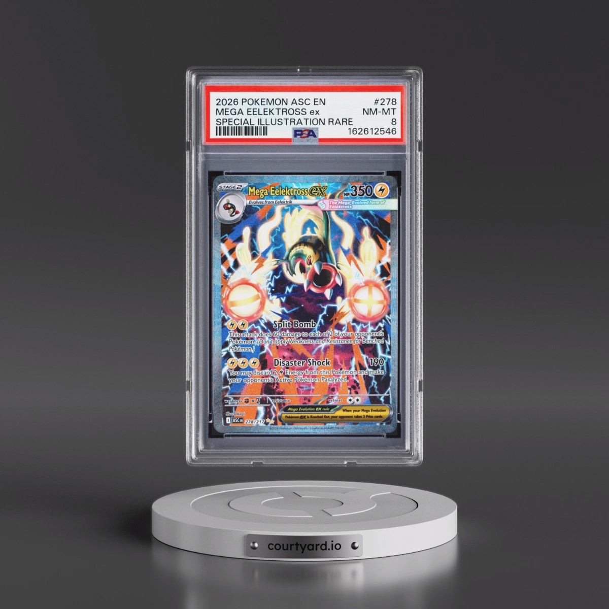 2026 Pokémon Asc EN-Ascended Heroes #278 Mega Eelektross EX - Holo Special Illustration Rare (PSA 8 NM-MT)