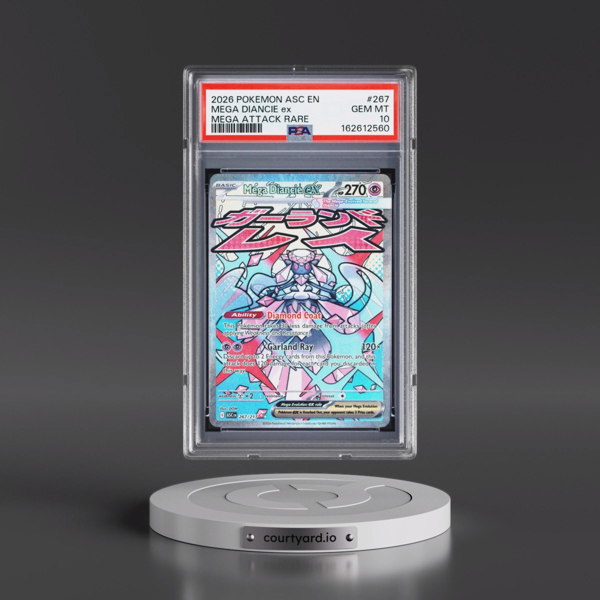 2026 Pokémon Asc EN-Ascended Heroes #267 Mega Diancie EX - Holo Mega Attack Rare (PSA 10 GEM MINT)