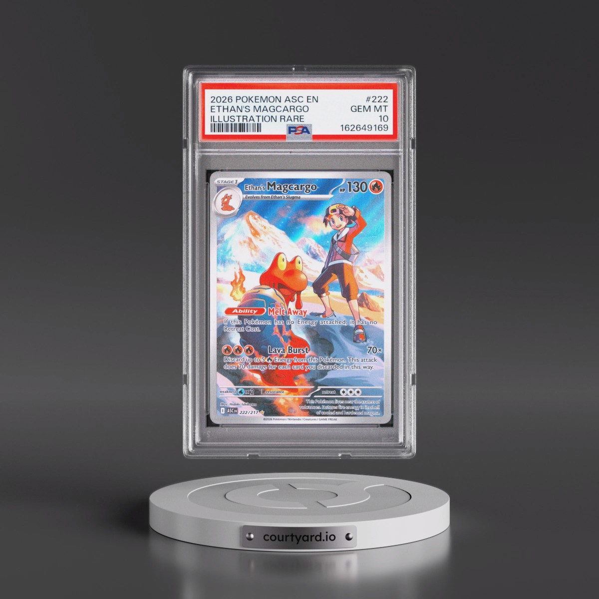 2026 Pokémon Asc EN-Ascended Heroes #222 Ethan's Magcargo - Illustration Rare (PSA 10 GEM MINT)