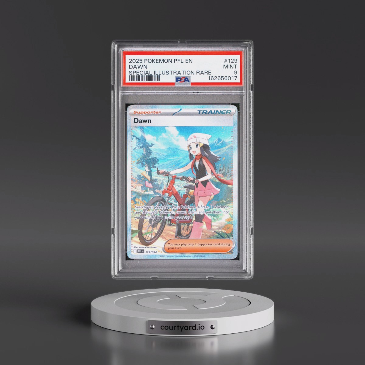 2025 Pokémon Pfl EN-Phantasmal Flames #129 Dawn - Special Illustration Rare (PSA 9 MINT)