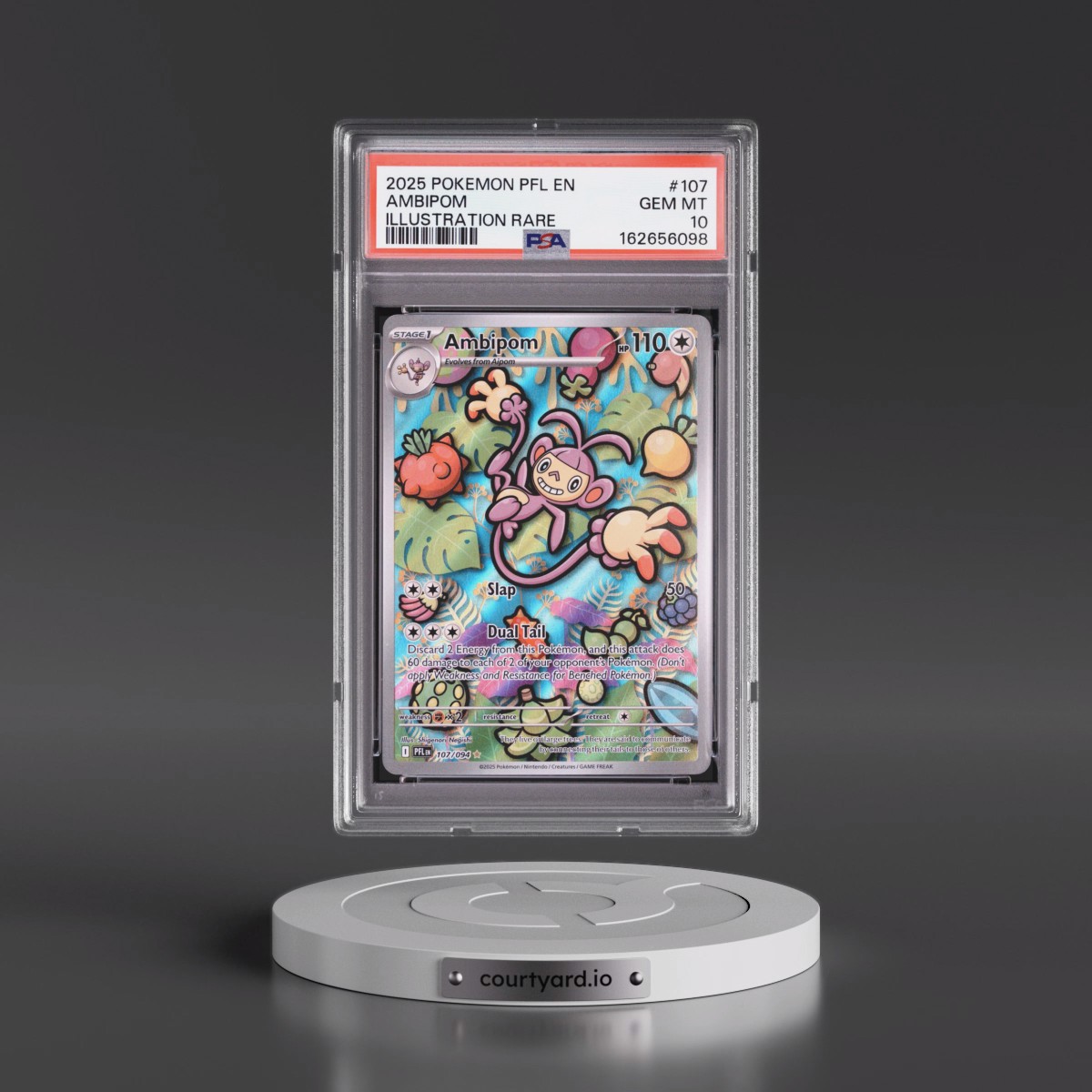 2025 Pokémon Pfl EN-Phantasmal Flames #107 Ambipom - Illustration Rare (PSA 10 GEM MINT)
