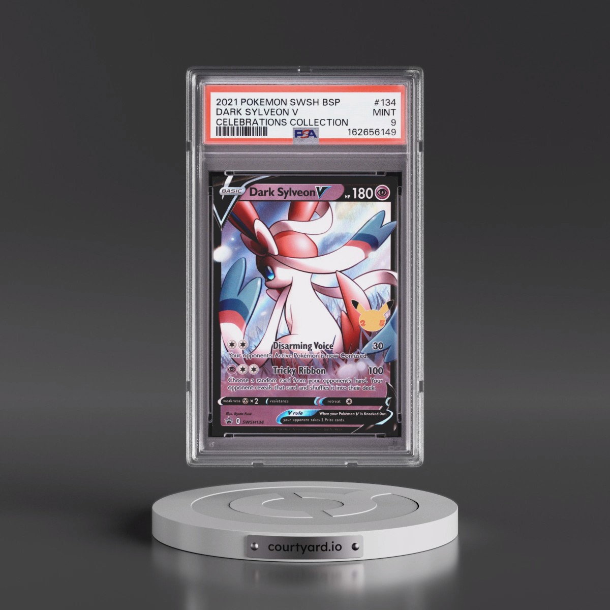 2021 Pokémon Swsh Black Star Promo #134 Dark Sylveon V - Holo Celebrations Collection (PSA 9 MINT)