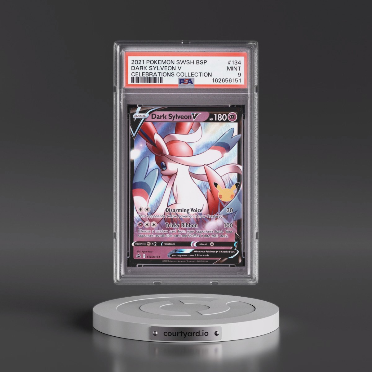2021 Pokémon Swsh Black Star Promo #134 Dark Sylveon V - Holo Celebrations Collection (PSA 9 MINT)