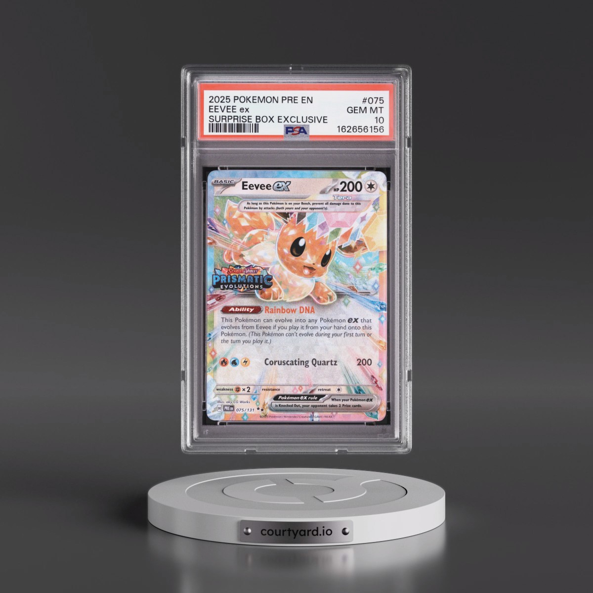2025 Pokémon Pre EN-Prismatic Evolutions #075 Eevee EX - Holo Surprise Box Exclusive (PSA 10 GEM MINT)