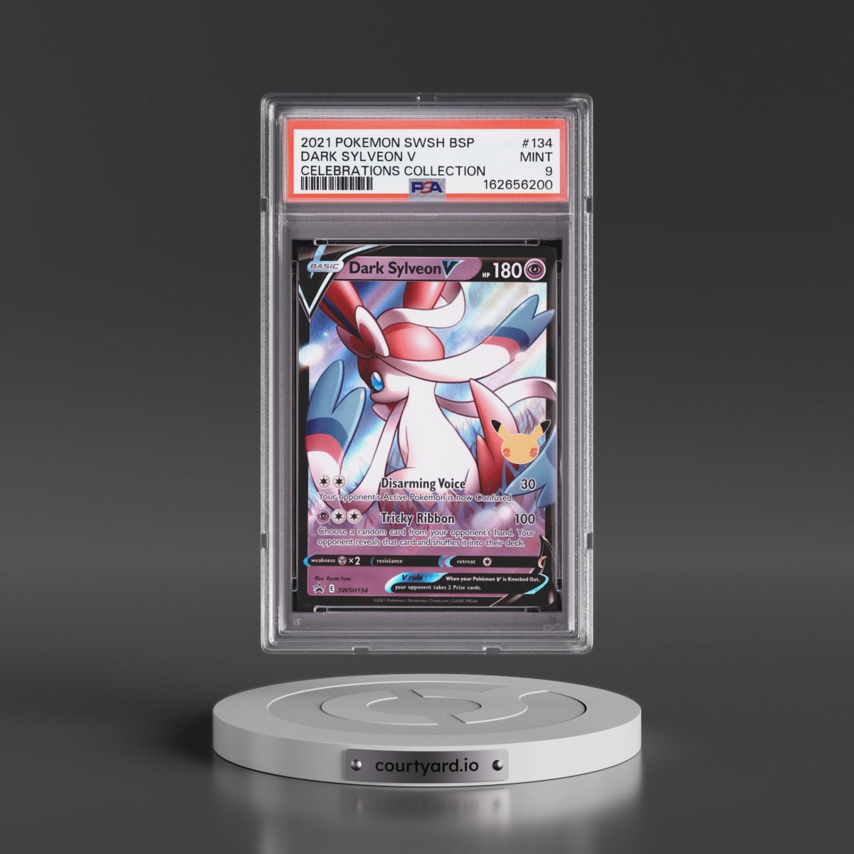 2021 Pokémon Swsh Black Star Promo #134 Dark Sylveon V - Holo Celebrations Collection (PSA 9 MINT)