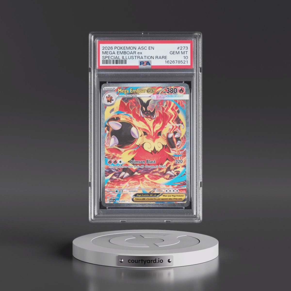 2026 Pokémon Asc EN-Ascended Heroes Mega Emboar EX - Holo Special Illustration Rare #273 PSA 10