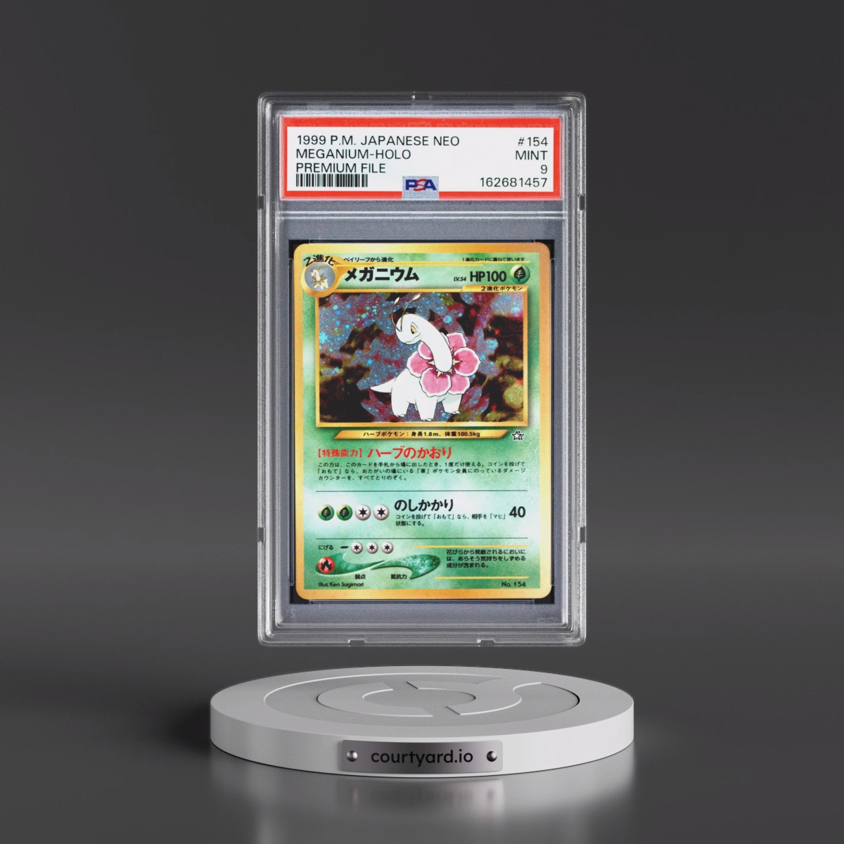 1999 Pokémon Neo Promo #154 Meganium - Holo Premium File (PSA 9 MINT)