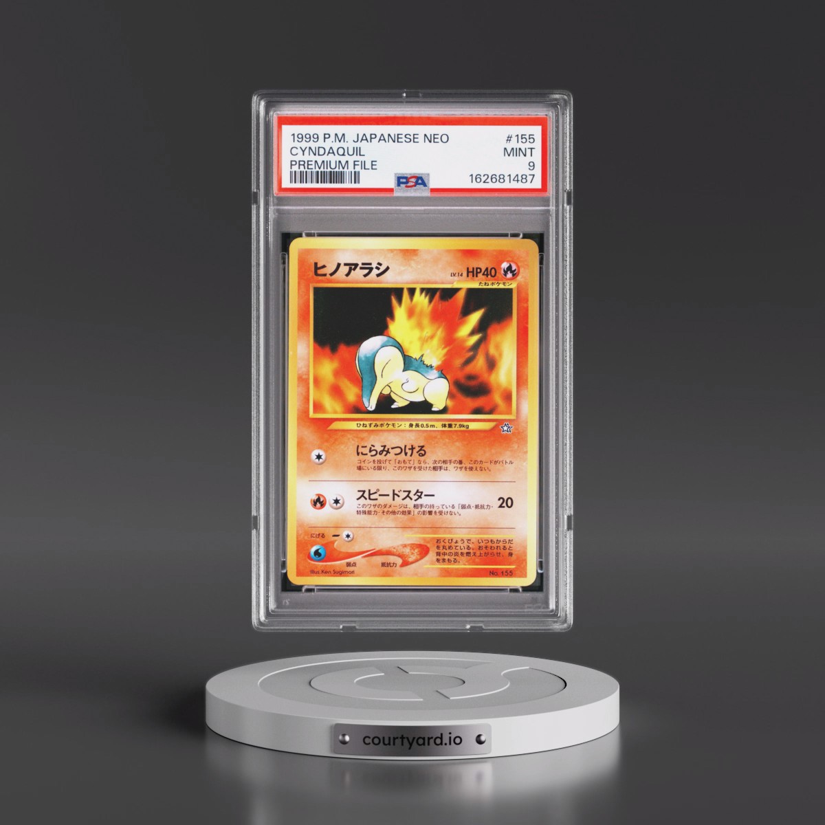 1999 Pokémon Neo Promo #155 Cyndaquil - Premium File (PSA 9 MINT)