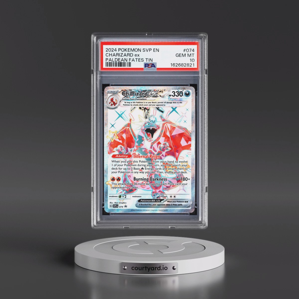 2024 Pokémon Svp EN-SV Black Star Promo #074 Charizard EX - Holo Paldean Fates Tin (PSA 10 GEM MINT)
