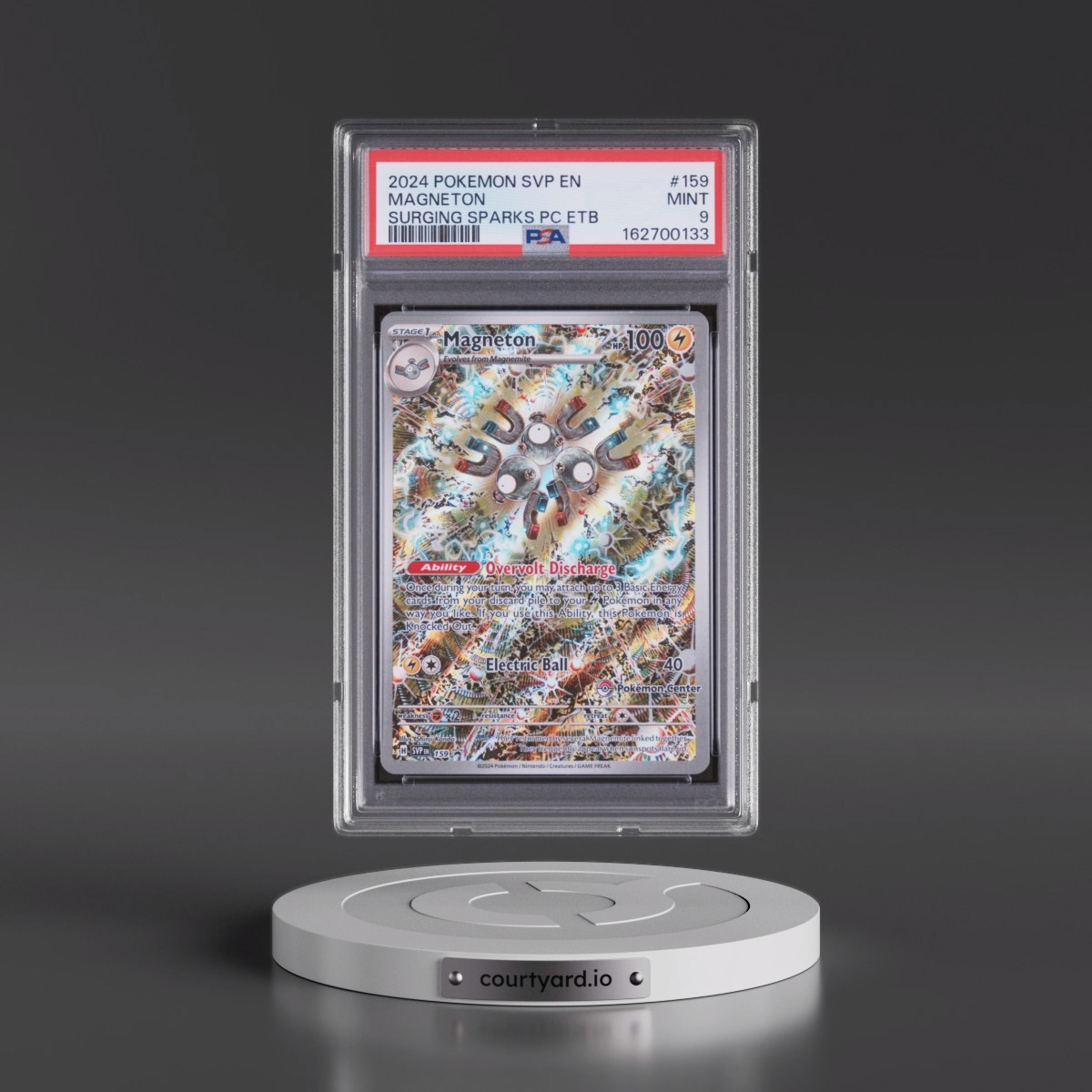 2024 Pokémon Svp EN-SV Black Star Promo #159 Magneton - Surging Sparks Pokemon Center Elite Trainer Box (PSA 9 MINT)