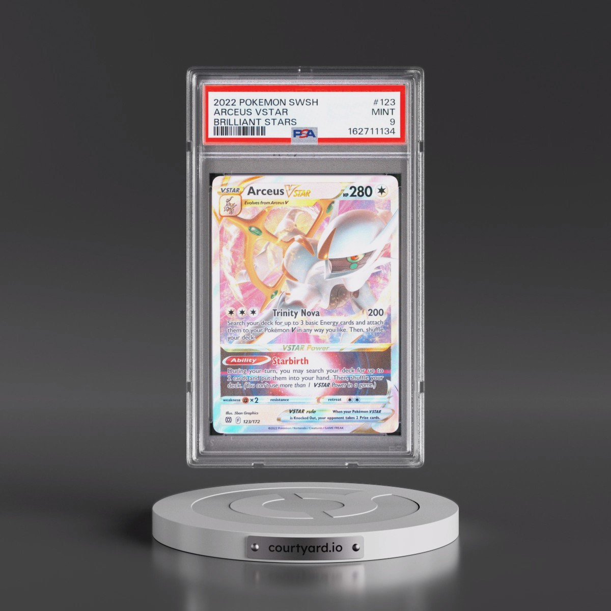 2022 Pokémon Sword & Shield Brilliant Stars #123 Arceus Vstar (PSA 9 MINT)