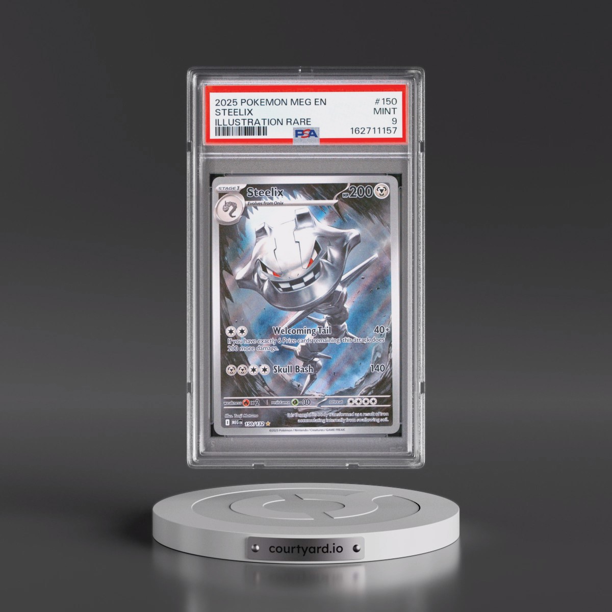 2025 Pokémon Meg EN-Mega Evolution #150 Steelix - Illustration Rare (PSA 9 MINT)