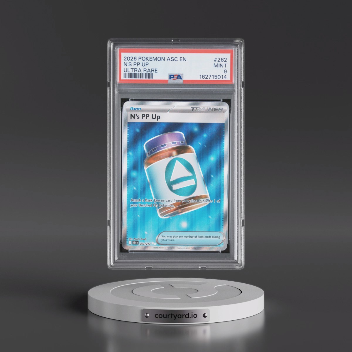 2026 Pokémon Asc EN-Ascended Heroes #262 N's PP Up - Ultra Rare (PSA 9 MINT)