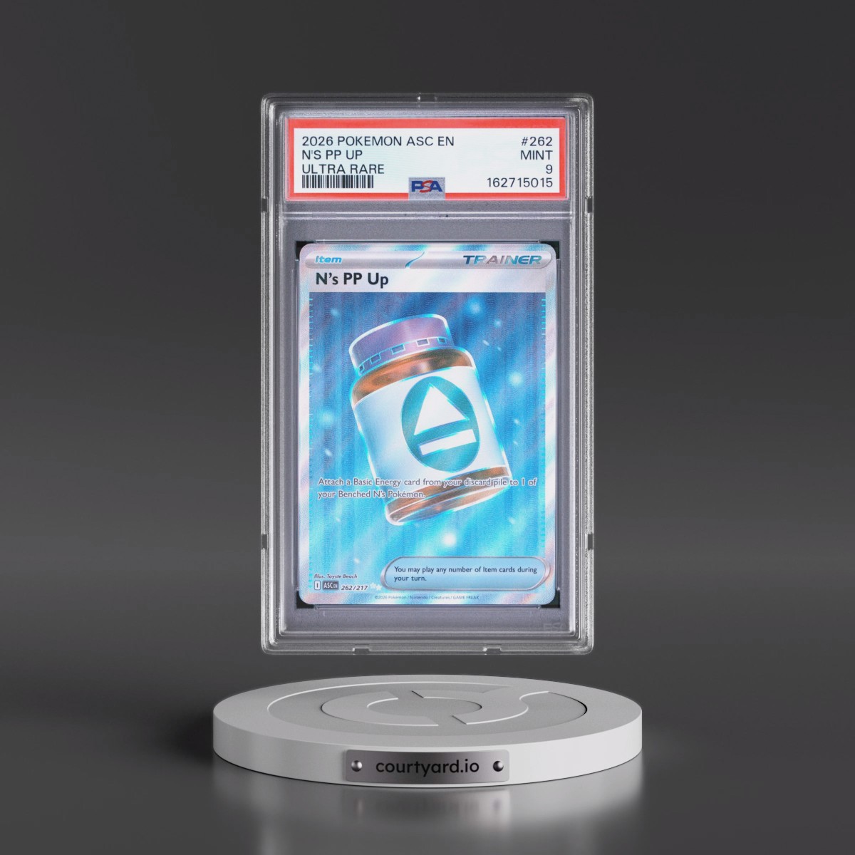 2026 Pokémon Asc EN-Ascended Heroes #262 N's PP Up - Ultra Rare (PSA 9 MINT)