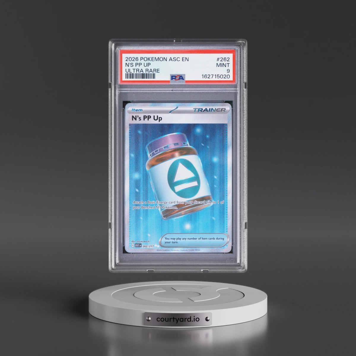 2026 Pokémon Asc EN-Ascended Heroes #262 N's PP Up - Ultra Rare (PSA 9 MINT)