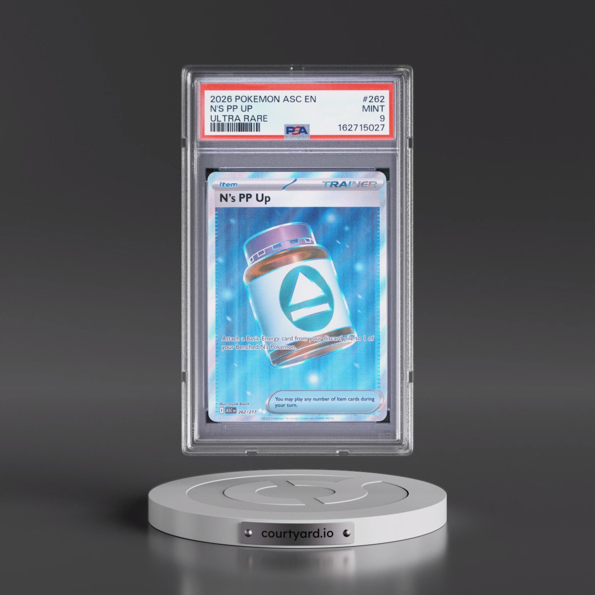 2026 Pokémon Asc EN-Ascended Heroes #262 N's PP Up - Ultra Rare (PSA 9 MINT)