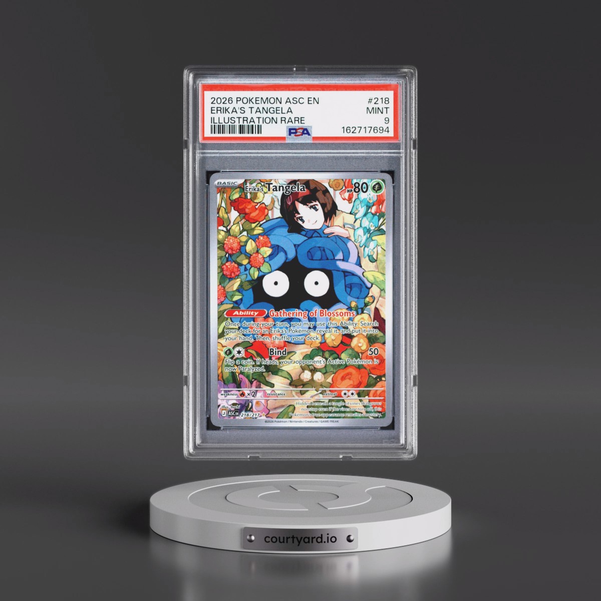 2026 Pokémon Asc EN-Ascended Heroes #218 Erika's Tangela - Illustration Rare (PSA 9 MINT)