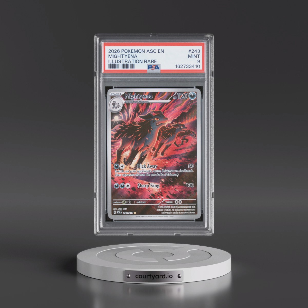 2026 Pokémon Asc EN-Ascended Heroes #243 Mightyena - Illustration Rare (PSA 9 MINT)