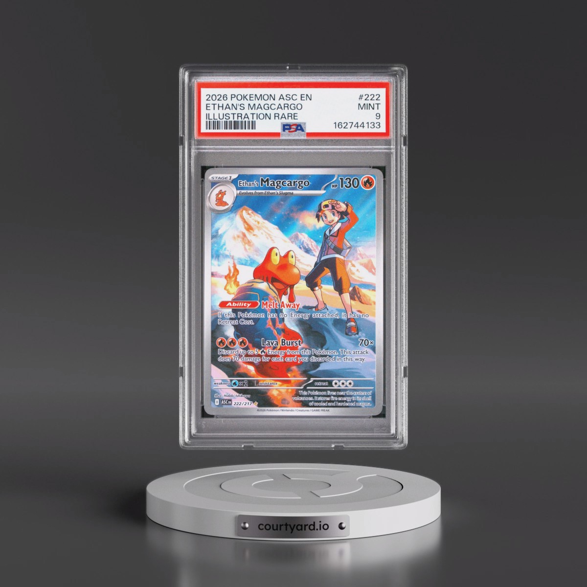 2026 Pokémon Asc EN-Ascended Heroes #222 Ethan's Magcargo - Illustration Rare (PSA 9 MINT)