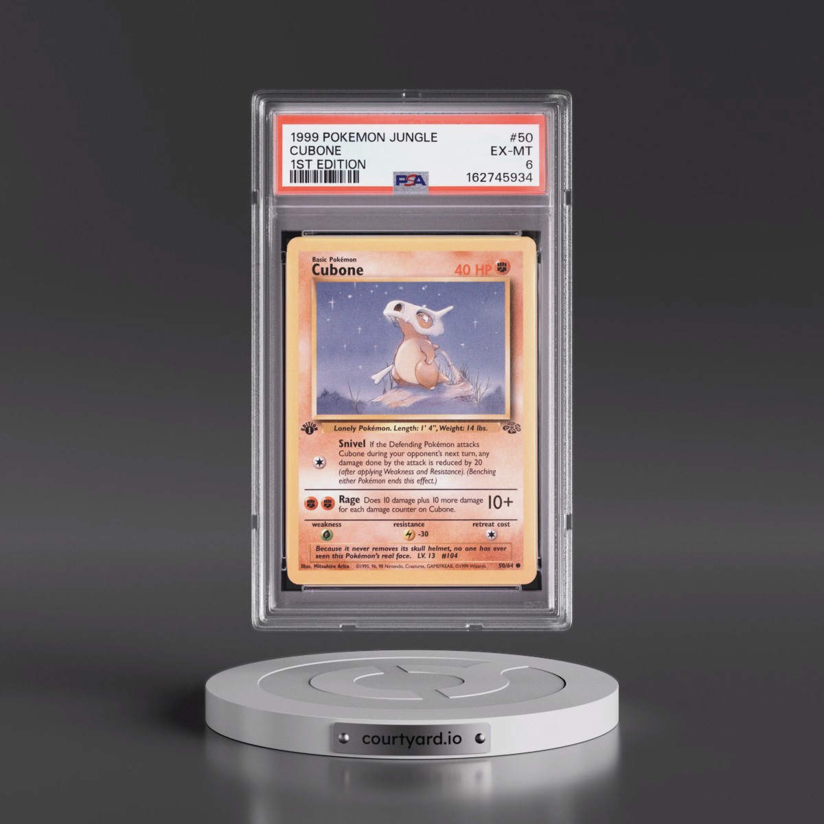 1999 Pokémon Jungle #50 Cubone - 1st Edition (PSA 6 EX-MT)