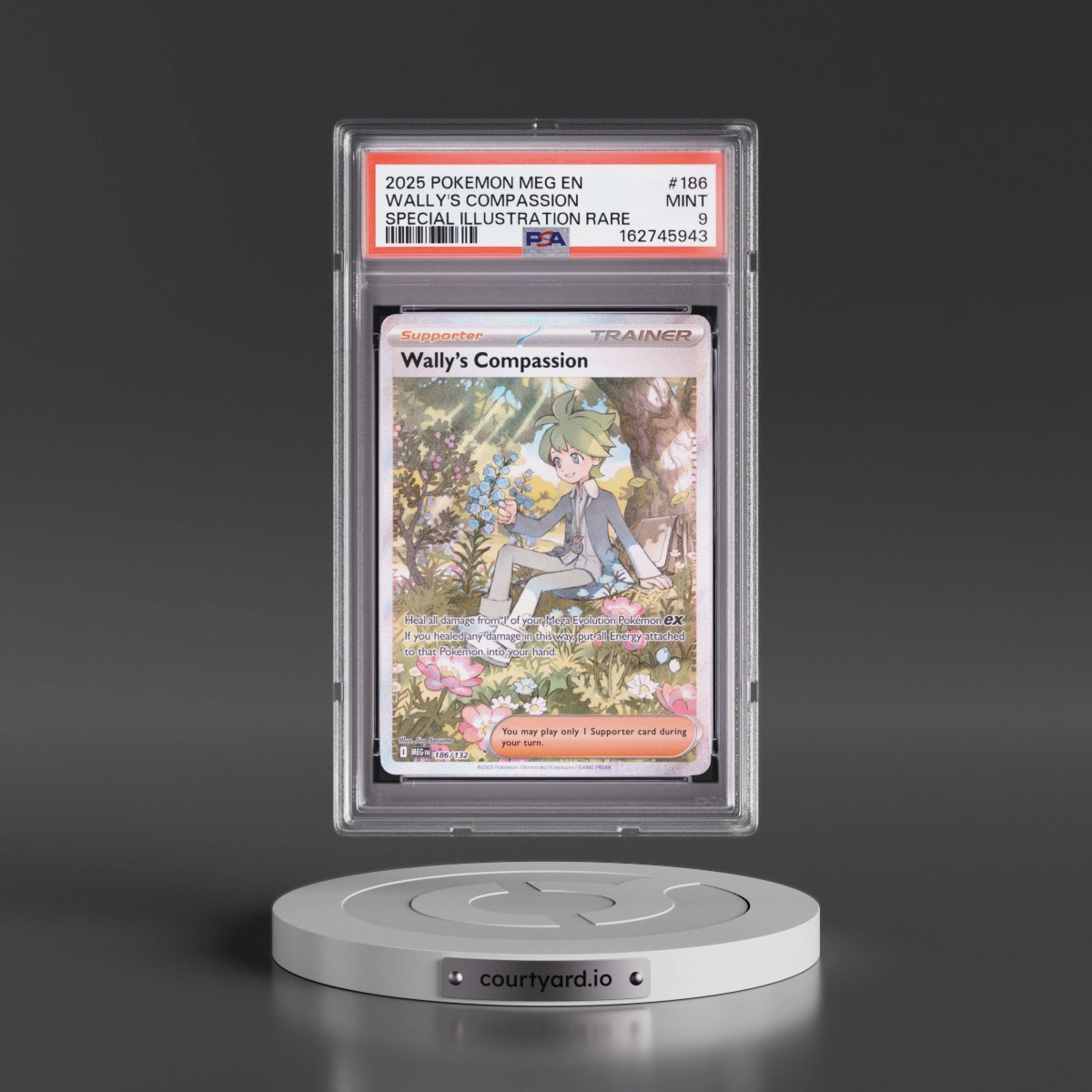 2025 Pokémon Meg EN-Mega Evolution #186 Wally's Compassion - Special Illustration Rare (PSA 9 MINT)