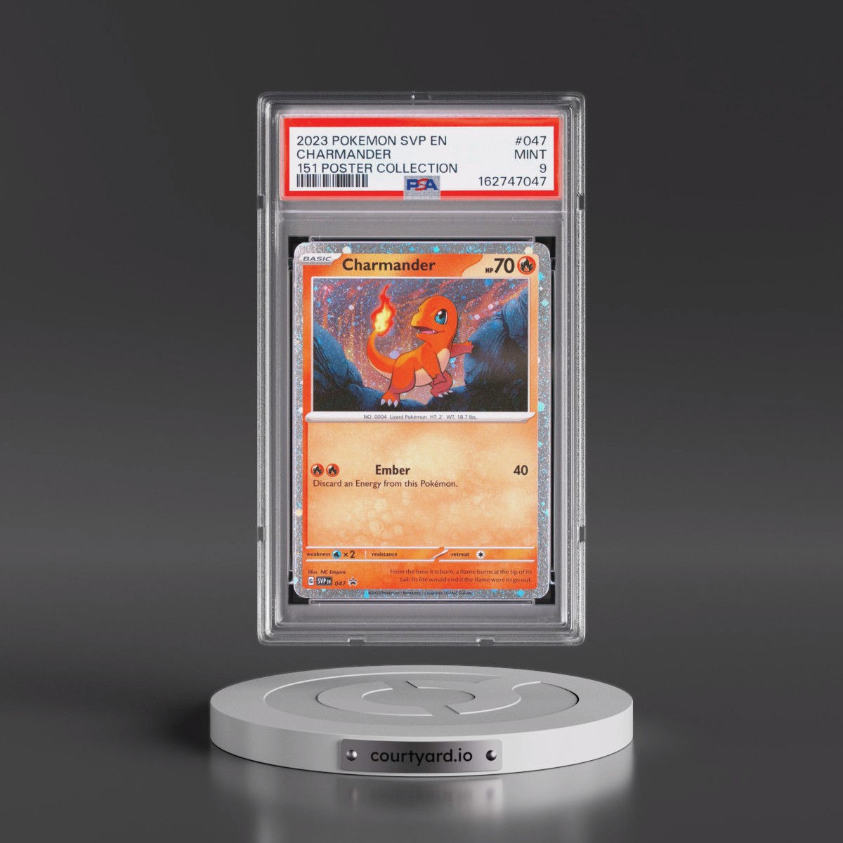 2023 Pokémon Svp EN-SV Black Star Promo #047 Charmander - 151 Poster Collection (PSA 9 MINT)