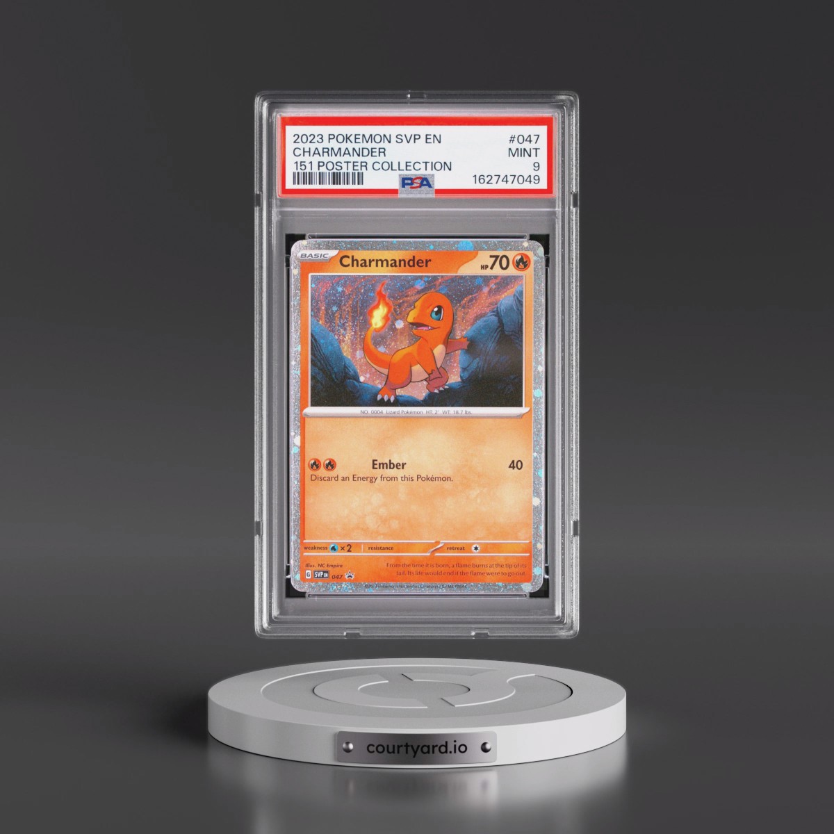 2023 Pokémon Svp EN-SV Black Star Promo #047 Charmander - 151 Poster Collection (PSA 9 MINT)