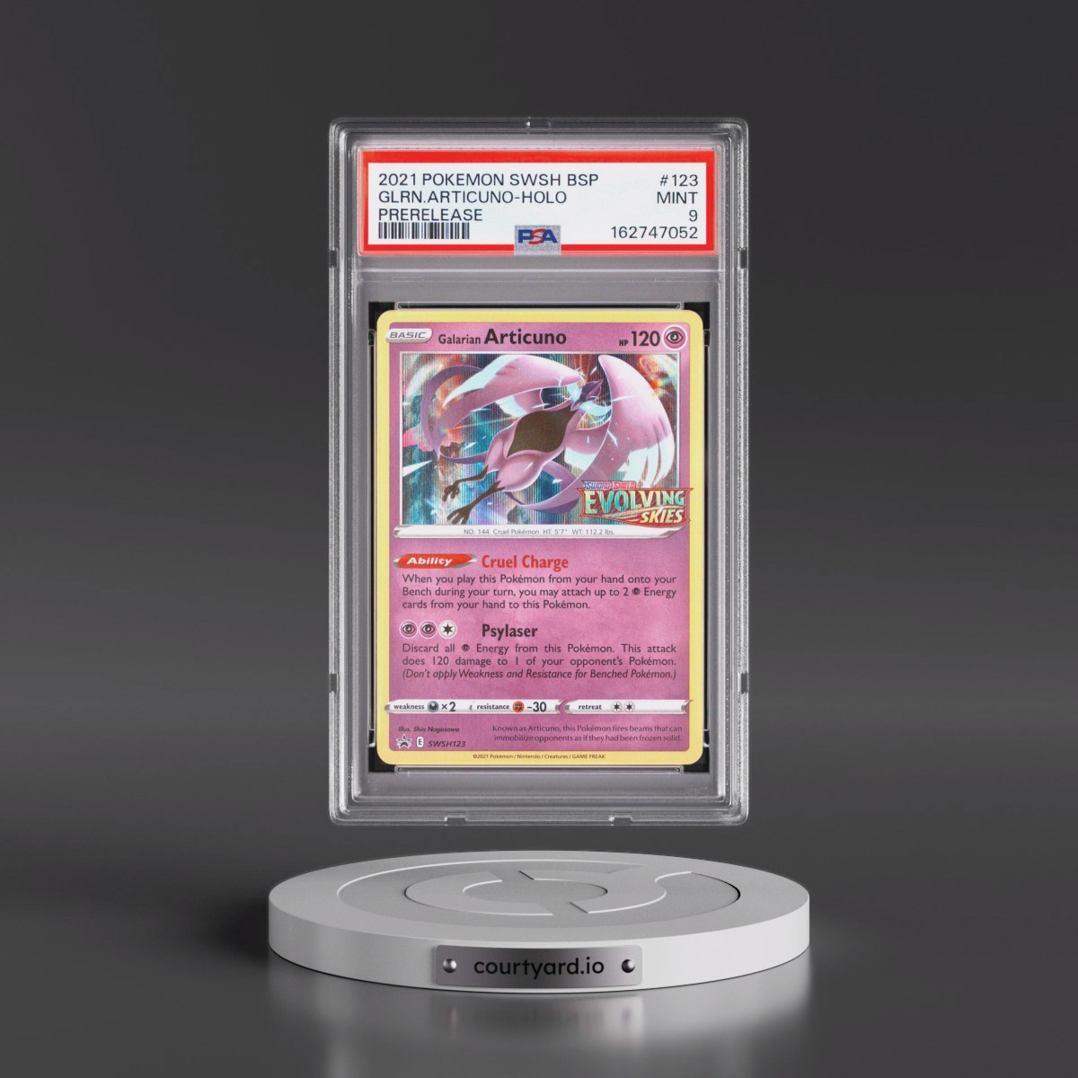 2021 Pokémon Swsh Black Star Promo #123 Galarian Articuno - Holo Prerelease (PSA 9 MINT)