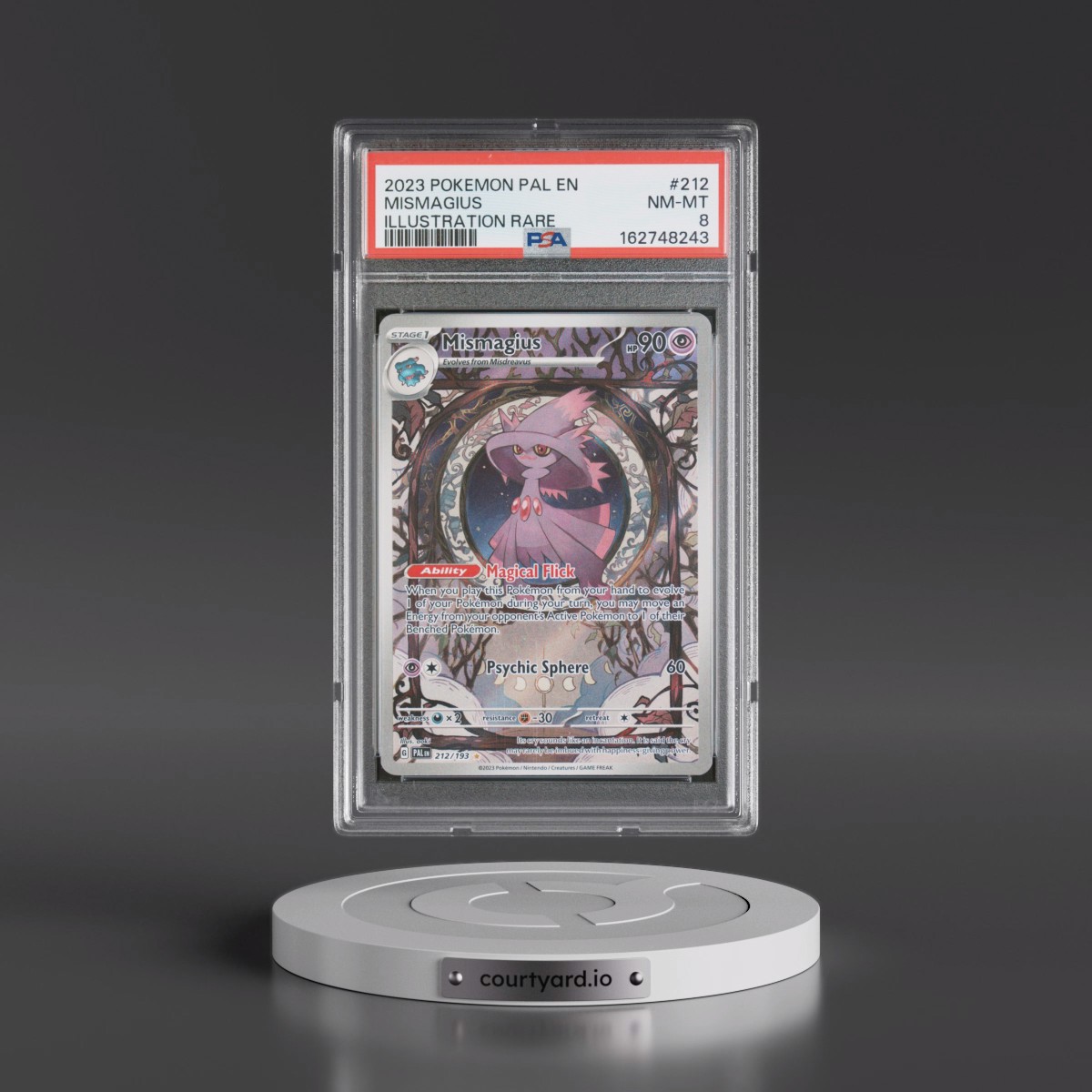 2023 Pokémon Pal EN-Paldea Evolved #212 Mismagius - Illustration Rare (PSA 8 NM-MT)