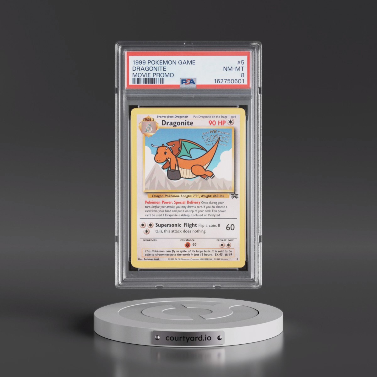 1999 Pokémon Game Movie #5 Dragonite - Movie Promo (PSA 8 NM-MT)