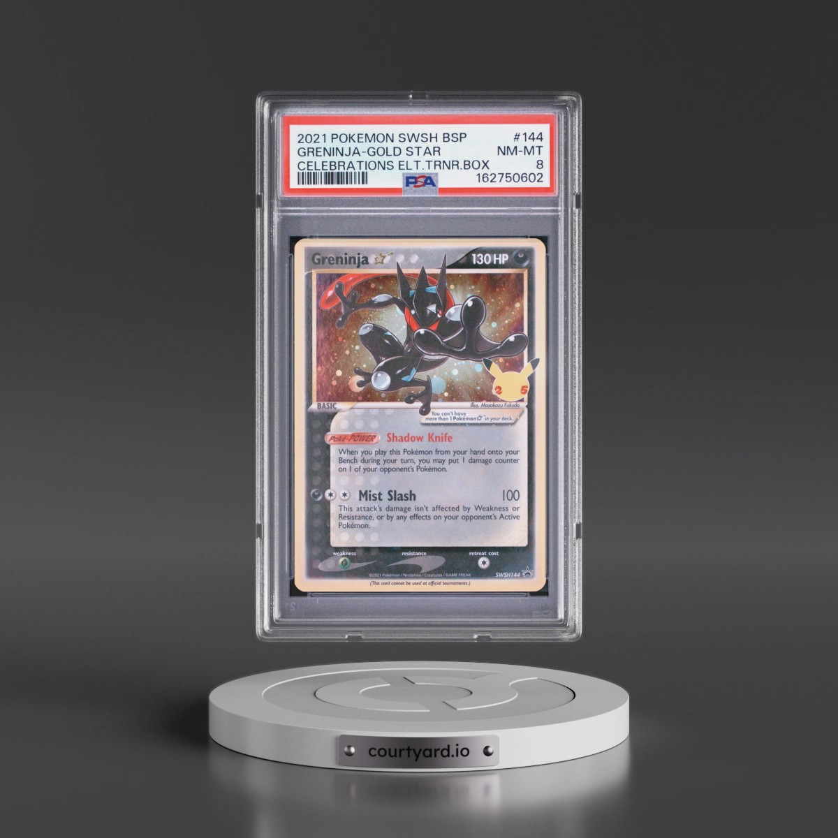 2021 Pokémon Swsh Black Star Promo #144 Greninja-Gold Star - Celebrations Elite Trainer Box (PSA 8 NM-MT)